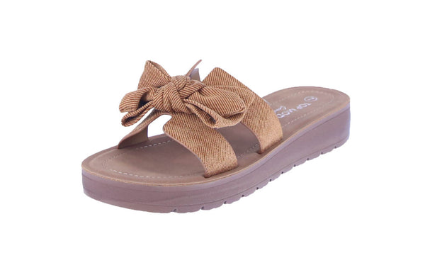 WOMAN'S SHOES TAN DENIM LEATHER SANDALS SUSIE-38