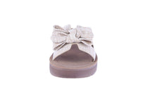 WOMAN'S SHOES BEIGE/RAFFIA DENIM LEATHER SANDALS SUSIE-38