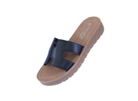 WOMAN'S SHOES BLACK PU LEATHER SANDALS SUSIE-89