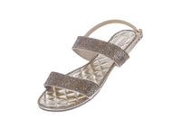 WOMAN'S SHOES GOLD RHINESTONE GLITTER SANDALS SWIFTY-2