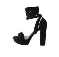 WOMAN'S SHOES BLACK SUEDE HEELS TASTE-92