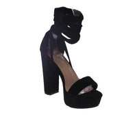 WOMAN'S SHOES BLACK SUEDE HEELS TASTE-92