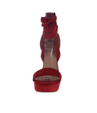 WOMAN'S SHOES RED SUEDE HEELS TASTE-92