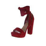 WOMAN'S SHOES RED SUEDE HEELS TASTE-92