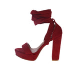 WOMAN'S SHOES RED SUEDE HEELS TASTE-92