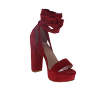 WOMAN'S SHOES RED SUEDE HEELS TASTE-92