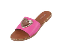 WOMAN'S SHOES  FUCHSIA PU LEATHER SANDALS TERESA-13