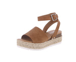 WOMAN'S SHOES TAN NUB WEDGE SANDAL TOPIC-S