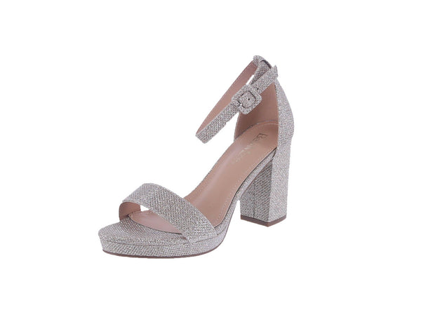 WOMAN'S SHOES CHAMPAGNE GLITTER HEELS TRACEE-1