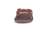 WOMAN'S SHOES TAN PU LEATHER SANDALS TULIP-1