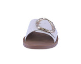 WOMAN'S SHOES IVORY PU LEATHER SANDALS TULIP-56