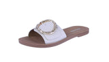 WOMAN'S SHOES IVORY PU LEATHER SANDALS TULIP-56