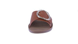 WOMAN'S SHOES TAN PU LEATHER SANDALS TULIP-56