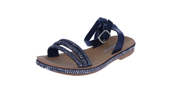 KID'S SHOES BLACK STONE/PU LEATHER SANDALS TYSON-24K