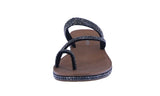 WOMAN'S SHOES BLACK GLITTER SANDALS TYSON-83