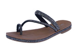 WOMAN'S SHOES BLACK GLITTER SANDALS TYSON-83