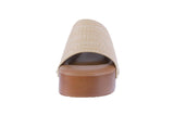 WOMAN'S SHOES BEIGE RAFFIA PLATFORM SANDAL UMA-1