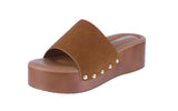 WOMAN'S SHOES TAN NUB PLATFORM SANDAL UMA-1