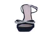 WOMAN'S SHOES BLACK NUB GLITTER HEELS VENUS-29