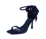 WOMAN'S HEELS BLACK SATIN VENUS-1