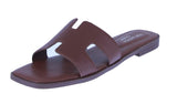WOMAN'S SHOES BROWN PU LEATHER SANDALS VESTA-2