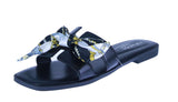 WOMAN'S SHOES BLACK PU LEATHER SANDALS VESTA-66