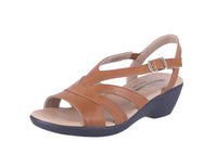 WOMAN'S SHOES TAN WEDGE PU LEATHER CLARA-31