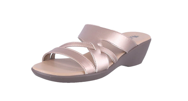 WOMAN'S SHOES ROSE GOLD WEDGE PU LEATHER MARTHA-33