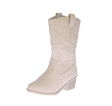 KID'S SHOES BONE PU BOOTS WESTERN-18K