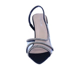 WOMAN'S SHOES BLACK NUB/CLEAR/GLITTER HEELS WYNN-1
