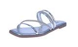 WOMAN'S SHOES SILVER GLITTER PU/STONE YUKON