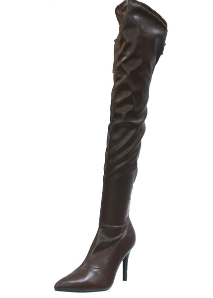WOMAN'S SHOES BROWN PU BOOTS ZAYA-3