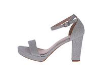 WOMAN'S SHOES SILVER GLITTER HEELS ASIA-1