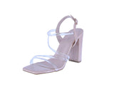WOMAN'S SHOES CLEAR/NUDE PAT HEELS CELESTE-60