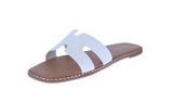 WOMAN'S SHOES WHITE PU LEATHER SANDALS CLEO-24