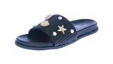 WOMAN'S SHOES BLACK RAFFIA SANDALS DANIELA-1