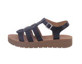 WOMEN'S SHOES BLACK PU SANDALS EASILY-2