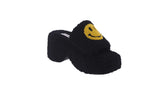 WOMAN'S SHOES BLACK FLUFF HIGH SANDALS ENVY-8