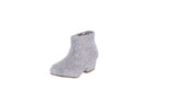 BABY'S SHOES SUEDE/RHINESTONE SILVER BOOTIES ICEBERG-12KA