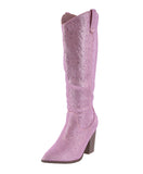 WOMAN'S SHOES PINK RHINESTONE/GLITTER BOOTS IMOGEN-38