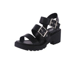 WOMAN'S SHOES BLACK PU LEATHER SANDAL KAMEO