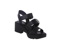 WOMAN'S SHOES BLACK PU LEATHER SANDAL KAMEO