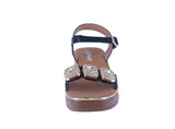 WOMAN'S SHOES BLACK PU LEATHER SANDALS LUMI-13