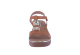 WOMAN'S SHOES TAN PU LEATHER SANDALS LUMI-14