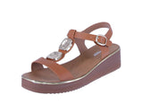 WOMAN'S SHOES TAN PU LEATHER SANDALS LUMI-14