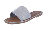 WOMAN'S SHOES SILVER PU/GLITTER SANDALS MEDUSA-56