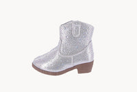 BABY'S SHOES SILVER RHINESTONE/GLITTER BOOTIES NAPLES-1A