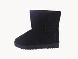 KIDS'S SHOES SUEDE/RHINESTONE BLACK BOOTIES PONY-03K