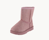 KIDS'S SHOES SUEDE/RHINESTONE PINK BOOTIES PONY-03K