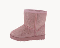 KIDS'S SHOES SUEDE/RHINESTONE PINK BOOTIES PONY-03K